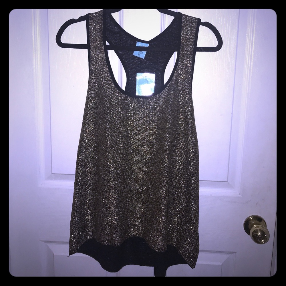 Gold racer back tank. NWT. Medium